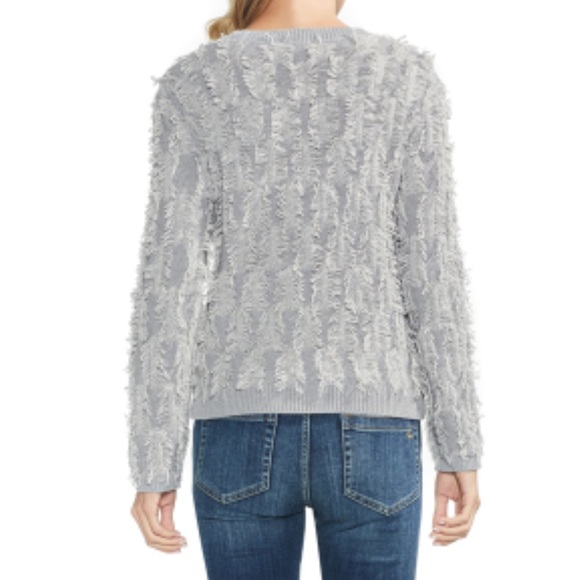 Vince Camuto | Grey Fringe Crewneck Sweater *NWT* - Picture 2 of 8